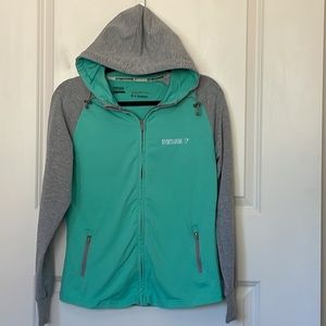 Gymshark Mint Green/Gray Full Zip Hoodie Small